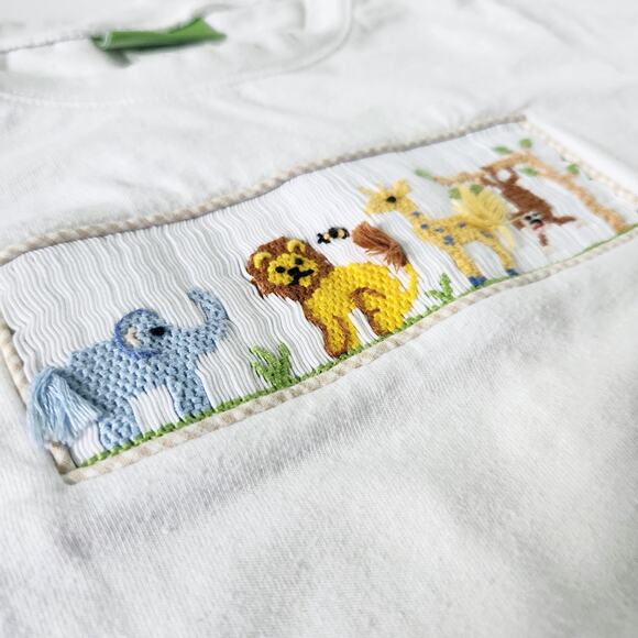 🦁Classic Whimsy Toddler Jungle Animal Smocked Tee Kids Size 5 - Picture 3 of 9